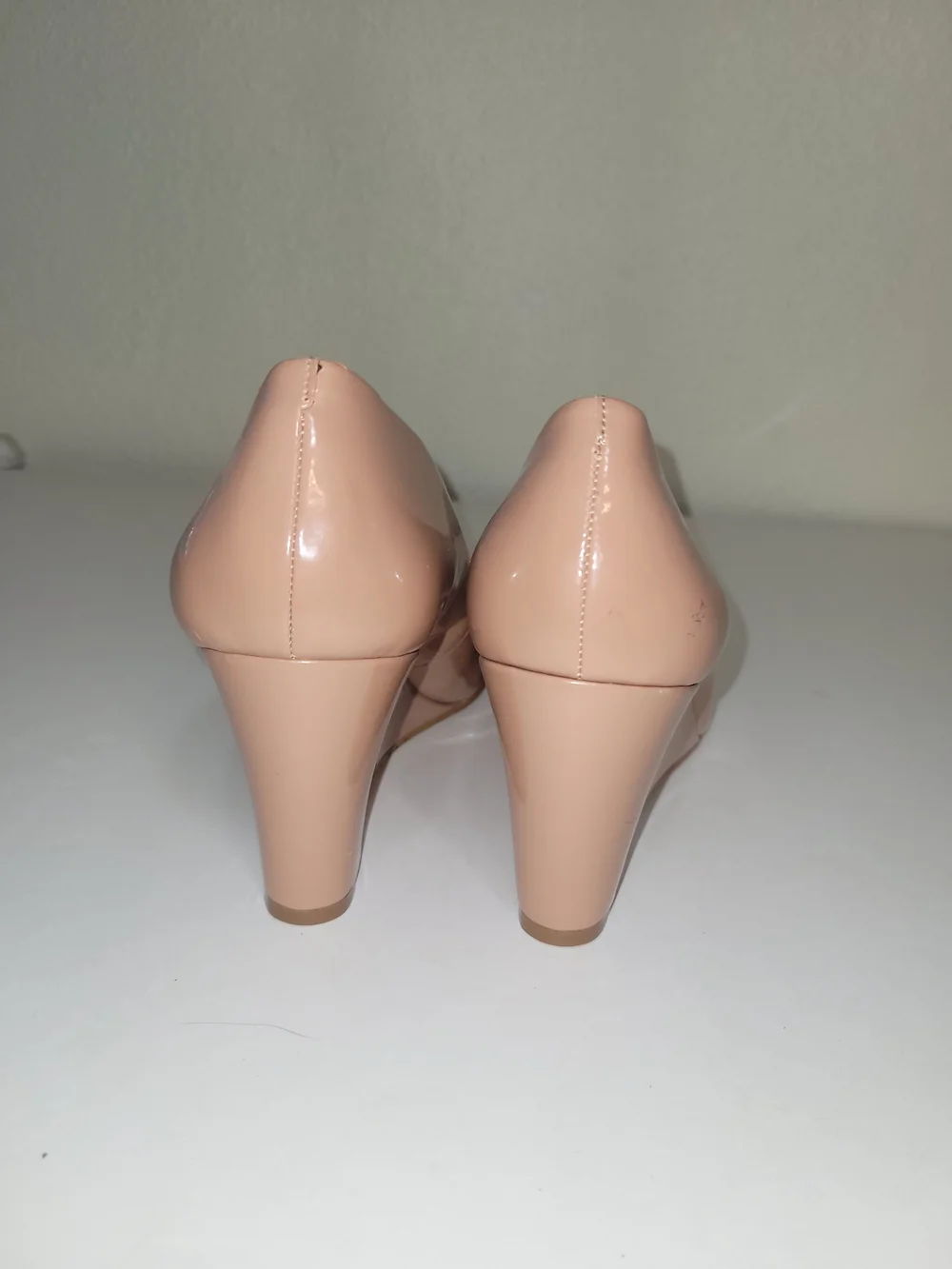 J. Crew Blush Patent Leather Nude Wedge Pumps Women Shoes Size 10.5 M